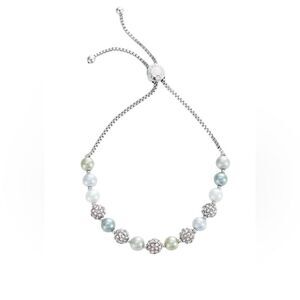 Charter Club
Silver-Tone Pavé Fireball & Color Imitation Pearl Slider Bracelet